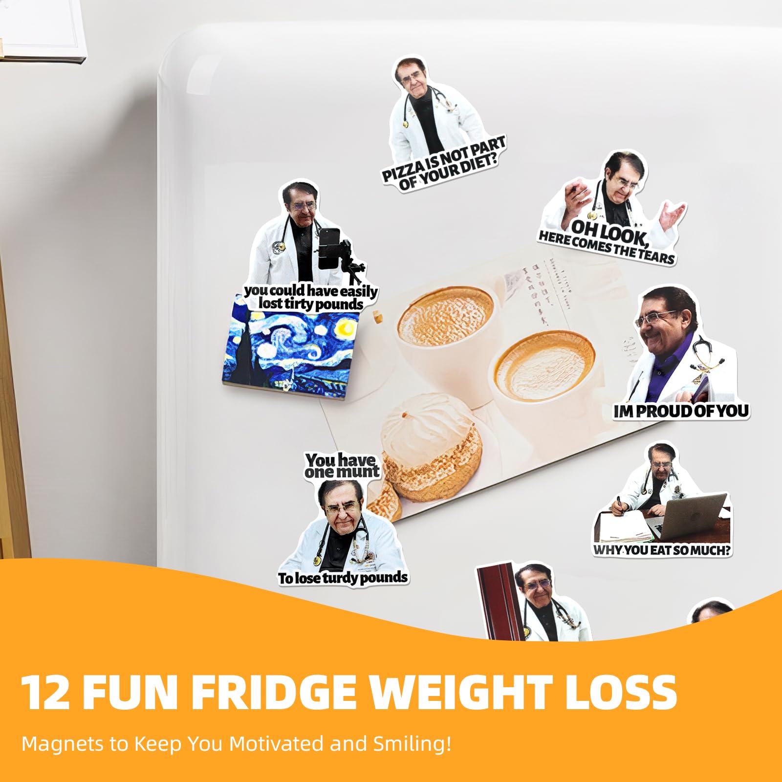 GUOYOU 12 Pièces Aimants Drôles De Réfrigérateur Dr.Nowzaradan Aimant