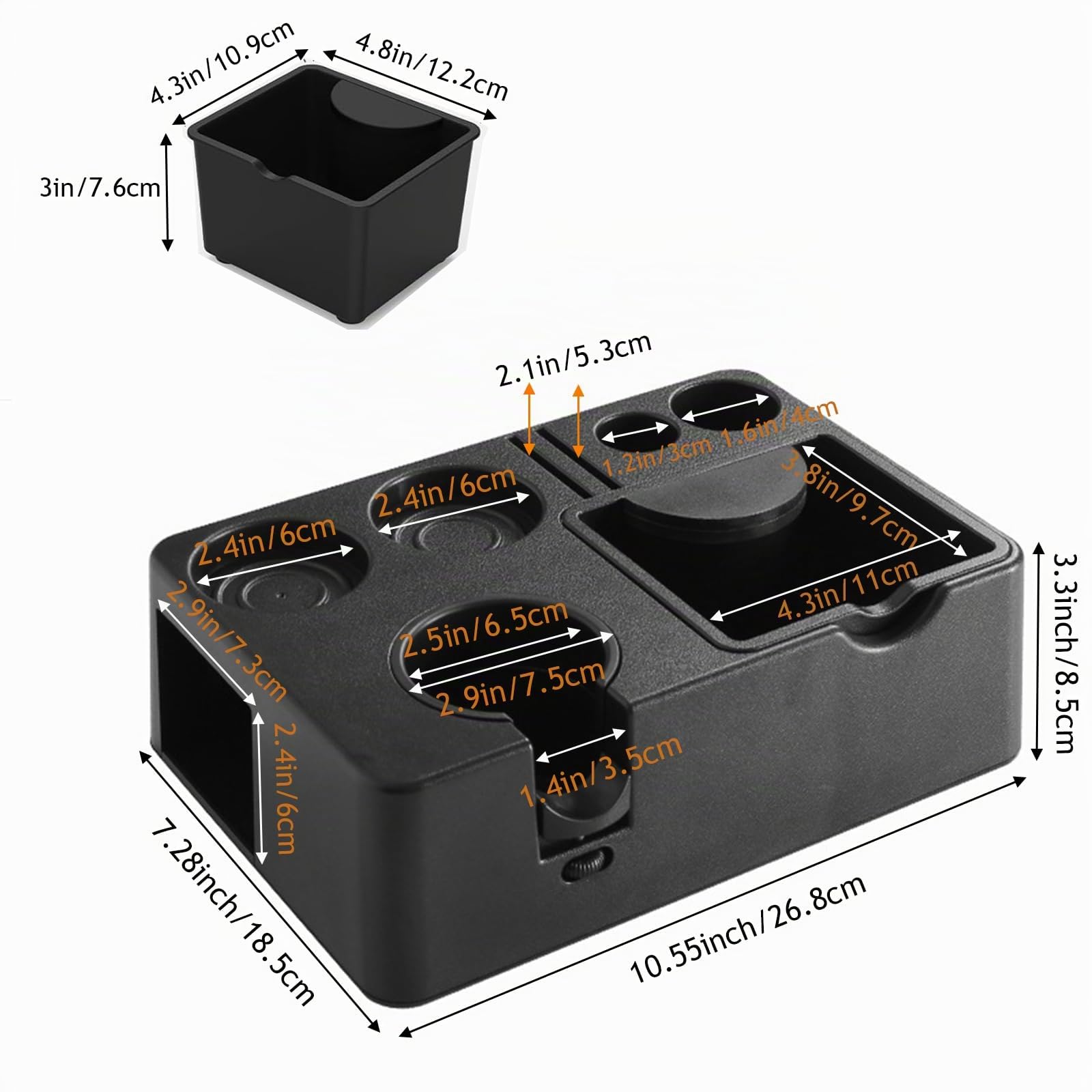 Estación de tamping café de 51 mm, 54 mm, 58 mm, para portafiltros, función 10 en 1, estación de tamping de para accesorios de barista, caja extraíble para espresso Knock Box (Black)