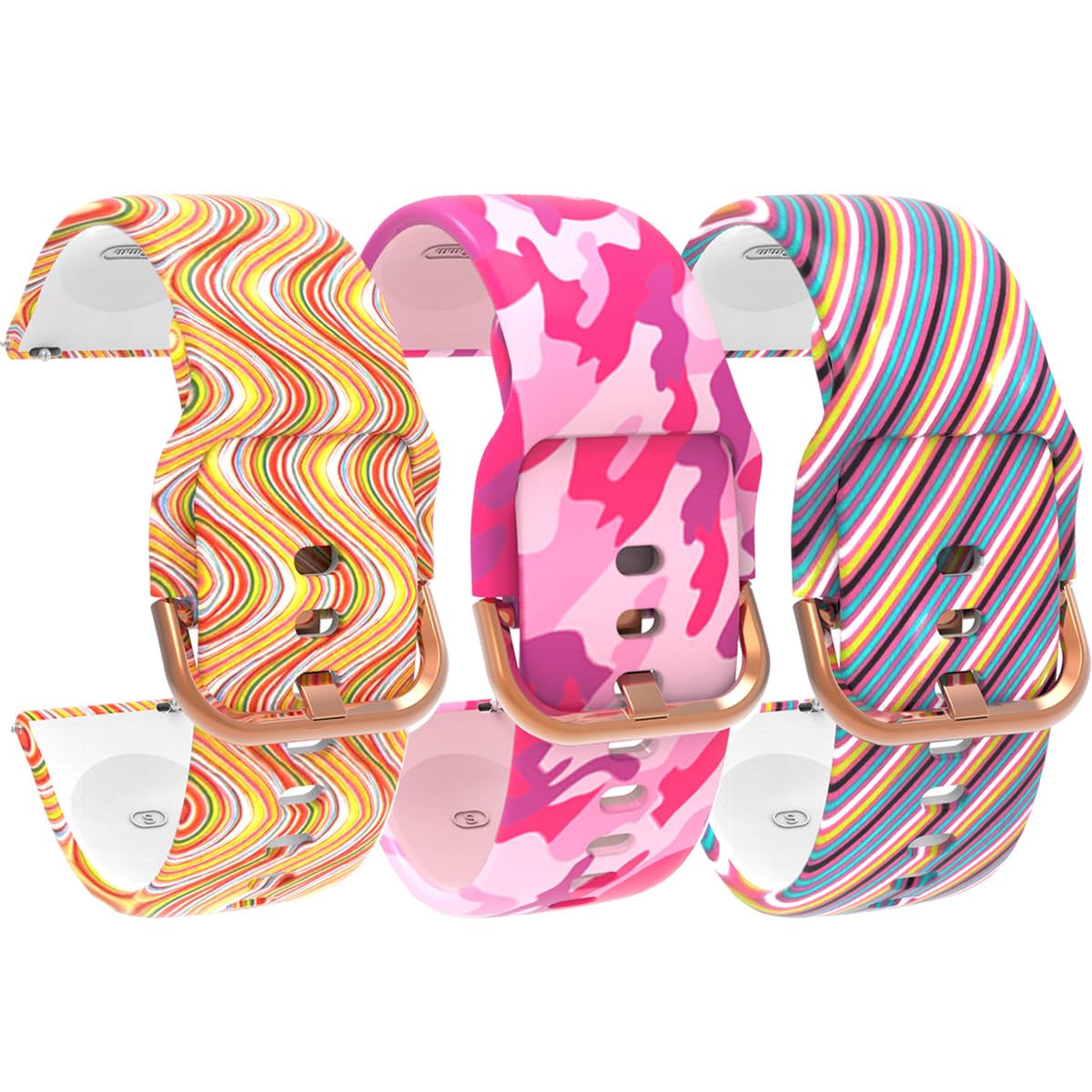 Chofit Compatible with ID208 BT - ENOMIR/Aeac/Konitee/FACOI/VRPEFIT Watch Band,Soft Silicone Pattern Wristband Quick Release Replacement Bracelet