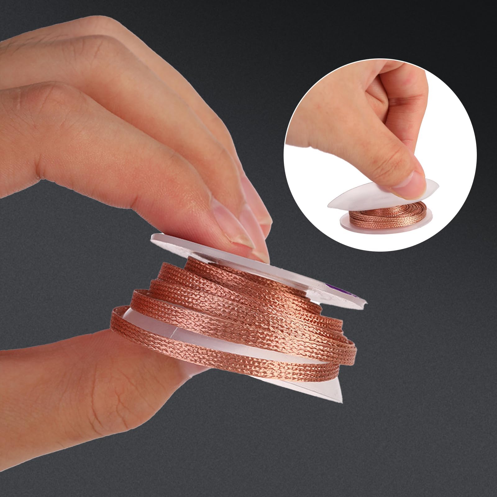 Rete Dissaldante Stoppino,4 Pezzi Treccia Dissaldante in Rame 2mm/2.5mm/3mm/3.5mm Filo di Rame per Rimozione Stagno Saldatura Elettronica e Riparazione PCB