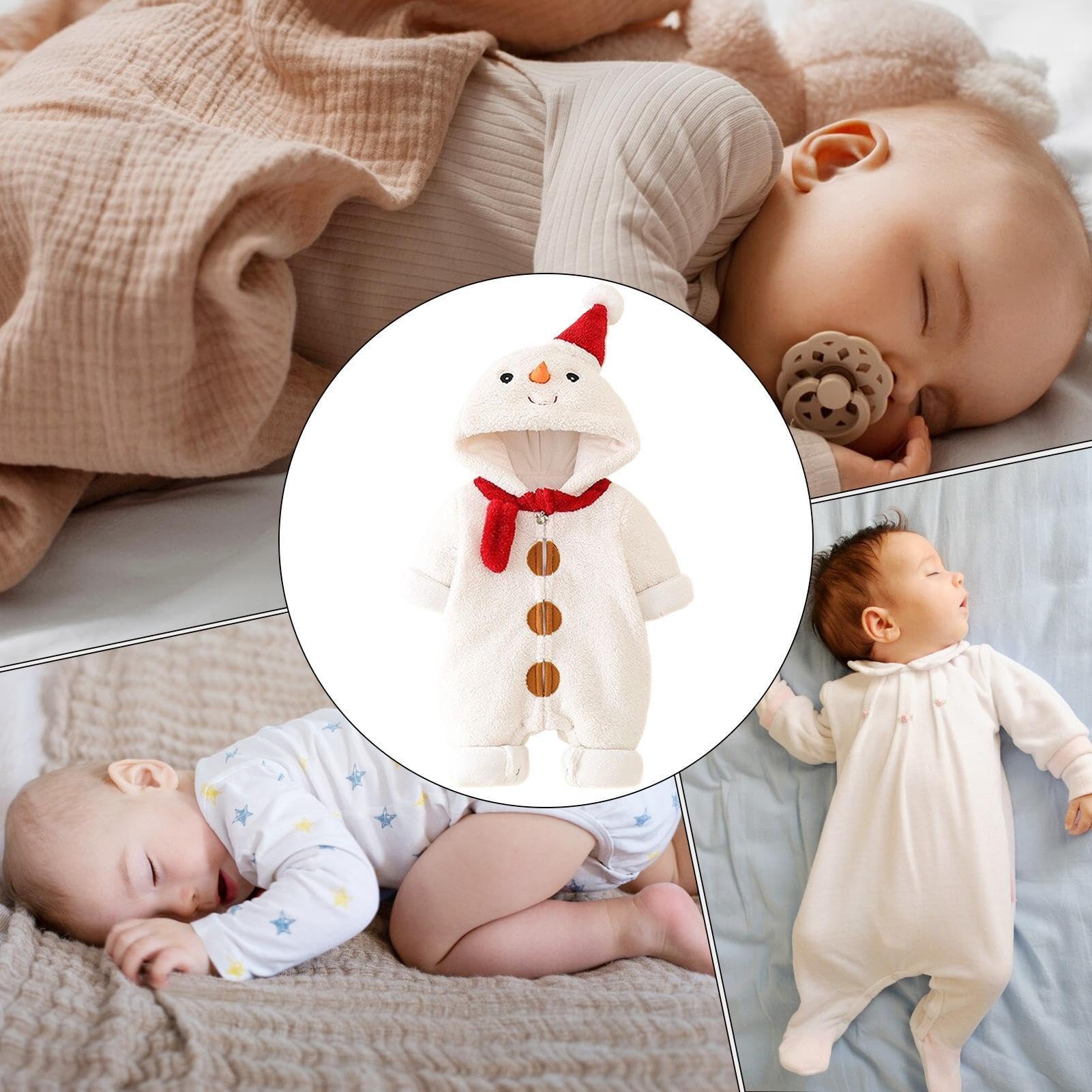Tuta invernale con cappuccio per bambini con pupazzo di neve