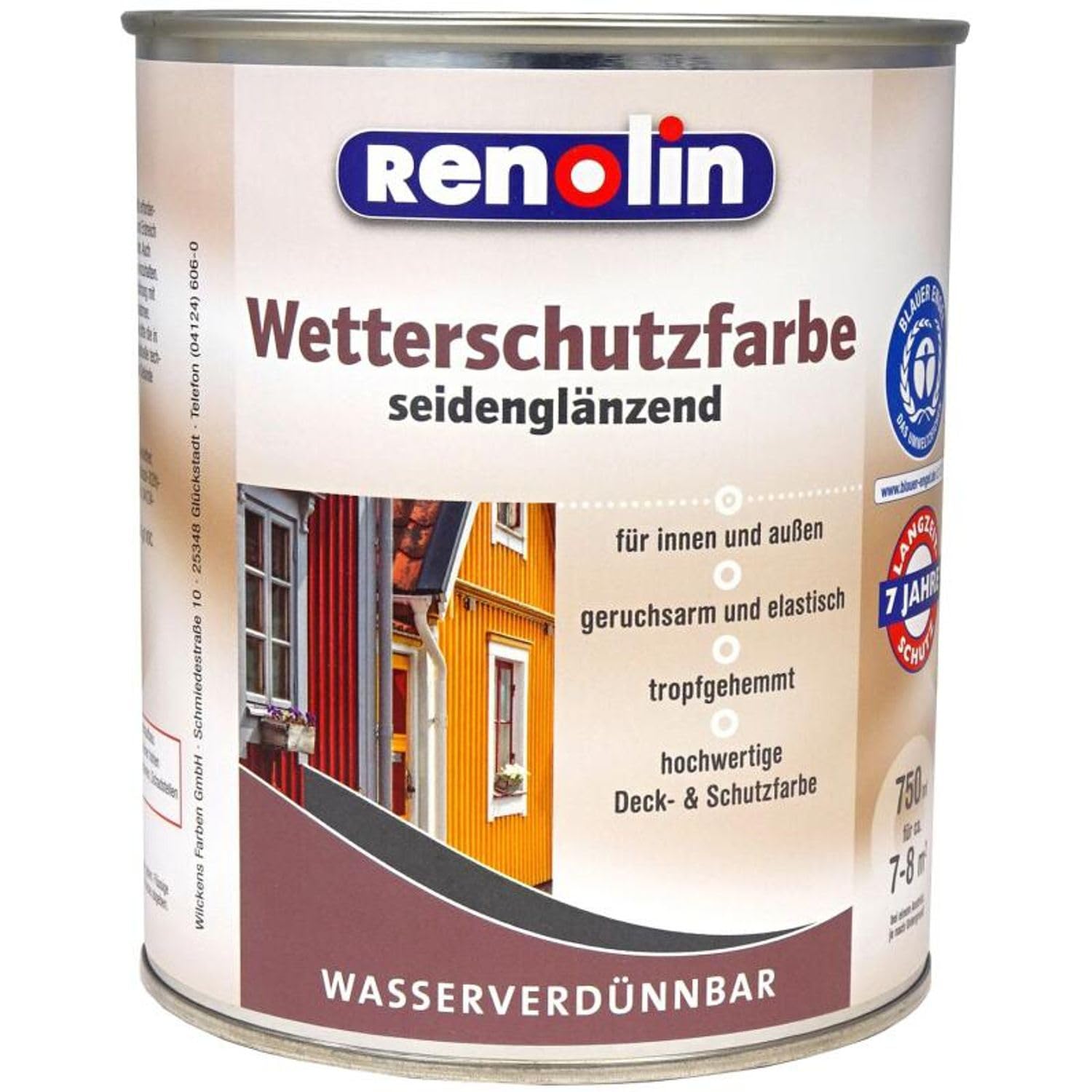 Wilckens 3x 750ml Renolin Wetterschutzfarbe wasserverdünnbar innen außen Schutz