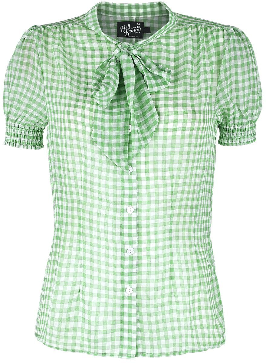 Hell Bunny Unisex Grn Anne Marie Blouse Green