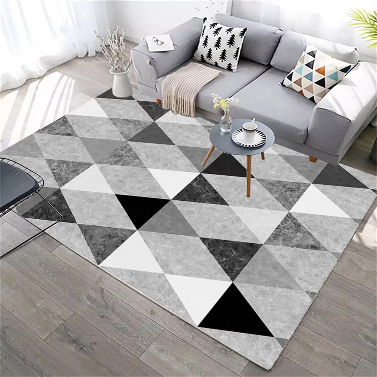 Alfombras pequeñas geometría moderna 60x90cm ideales para pasillos grises