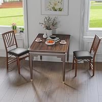 Vista 8 de Giantex Juego de 2 sillas de comedor plegables, sillas de cocina de madera plegables con asiento acolchado, estructura de madera maciza, carga