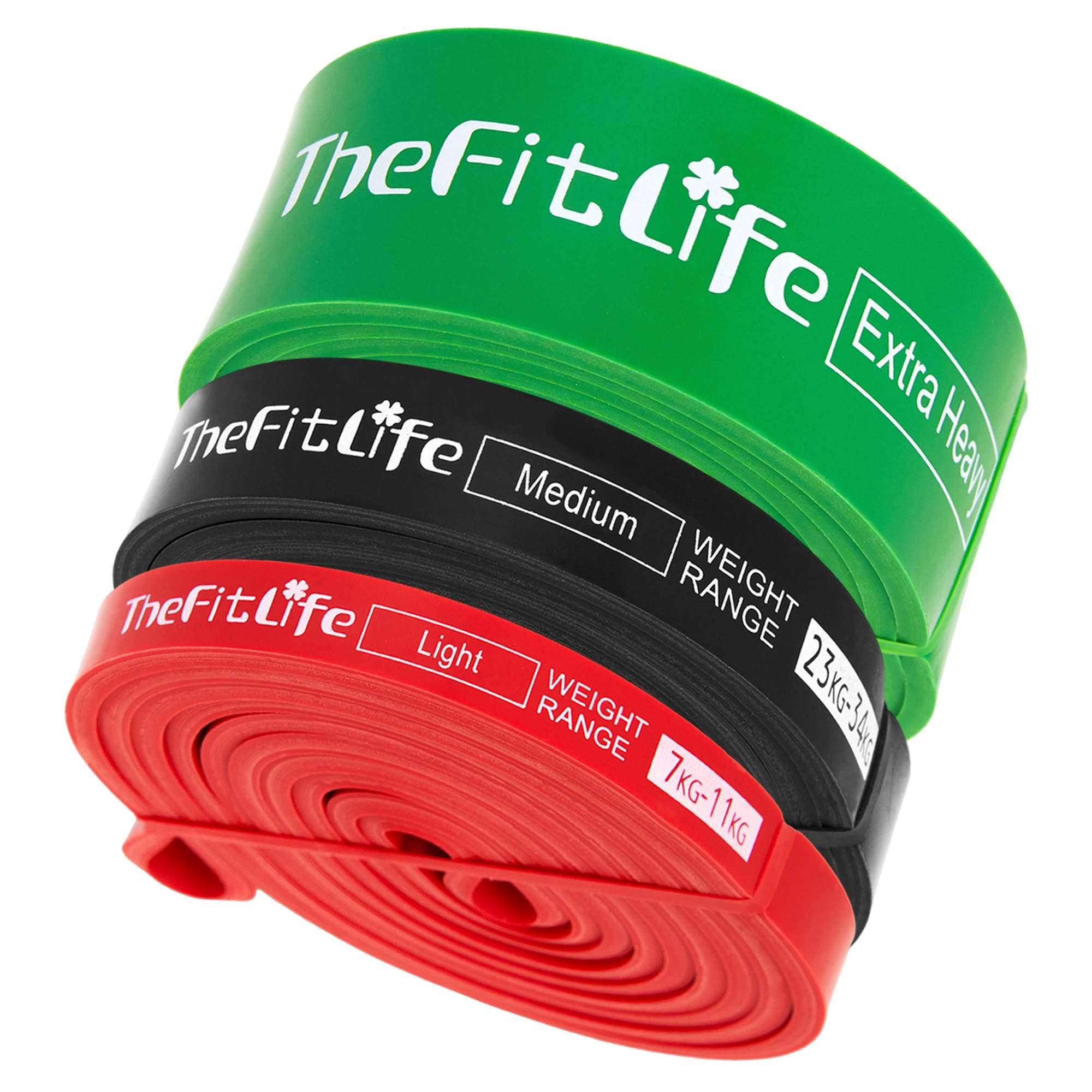 TheFitLife Resistance Pull Up Bands - Pull-Up Assist Exercise Bands, Long Workout Loop Bands for Body Stretching, Powerlifting, Fitness Training, Bonus Carrying Bag and Workout Guide