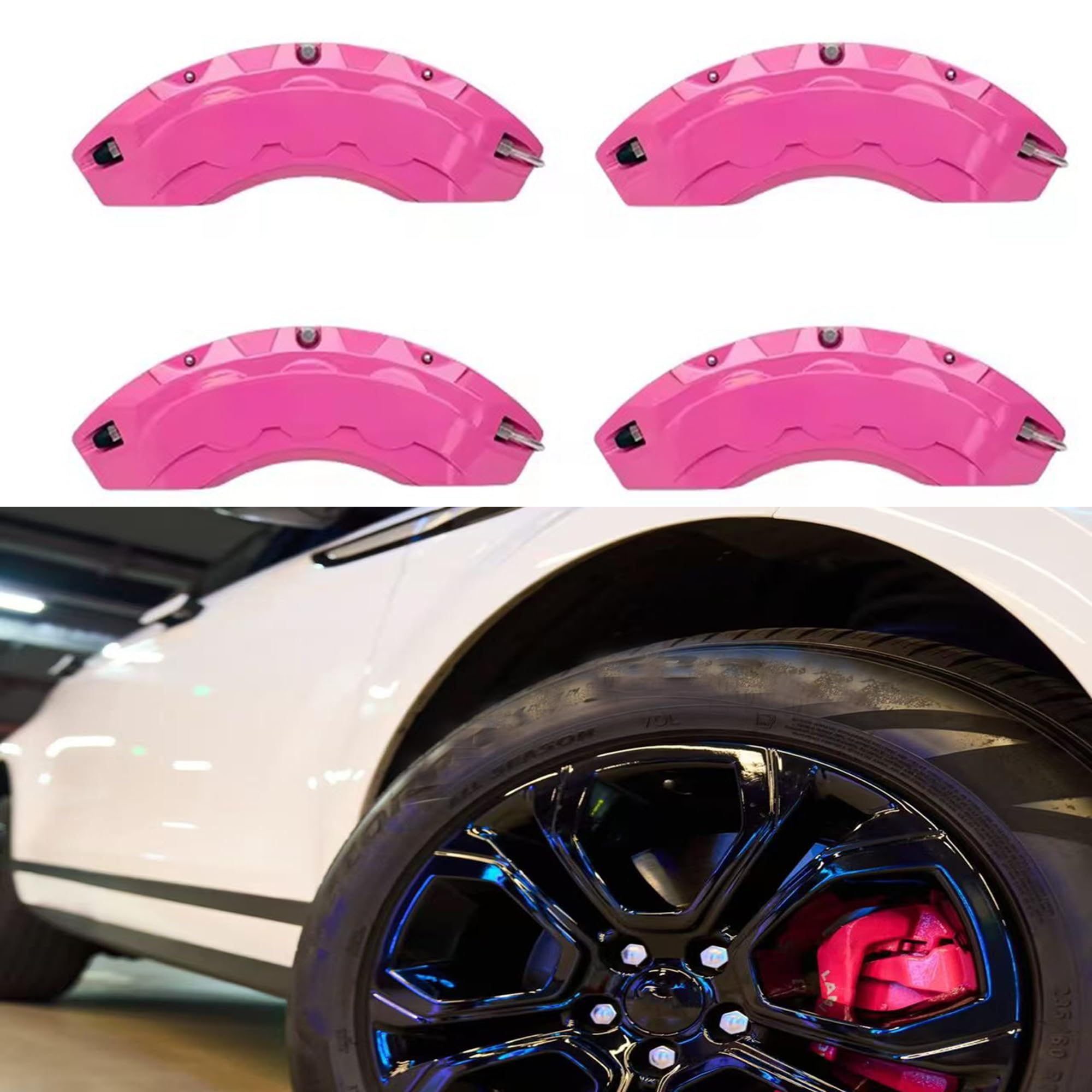 Cubre pinzas de freno rosa para Ford Focus Sedan 2006-2018 de aluminio 3D