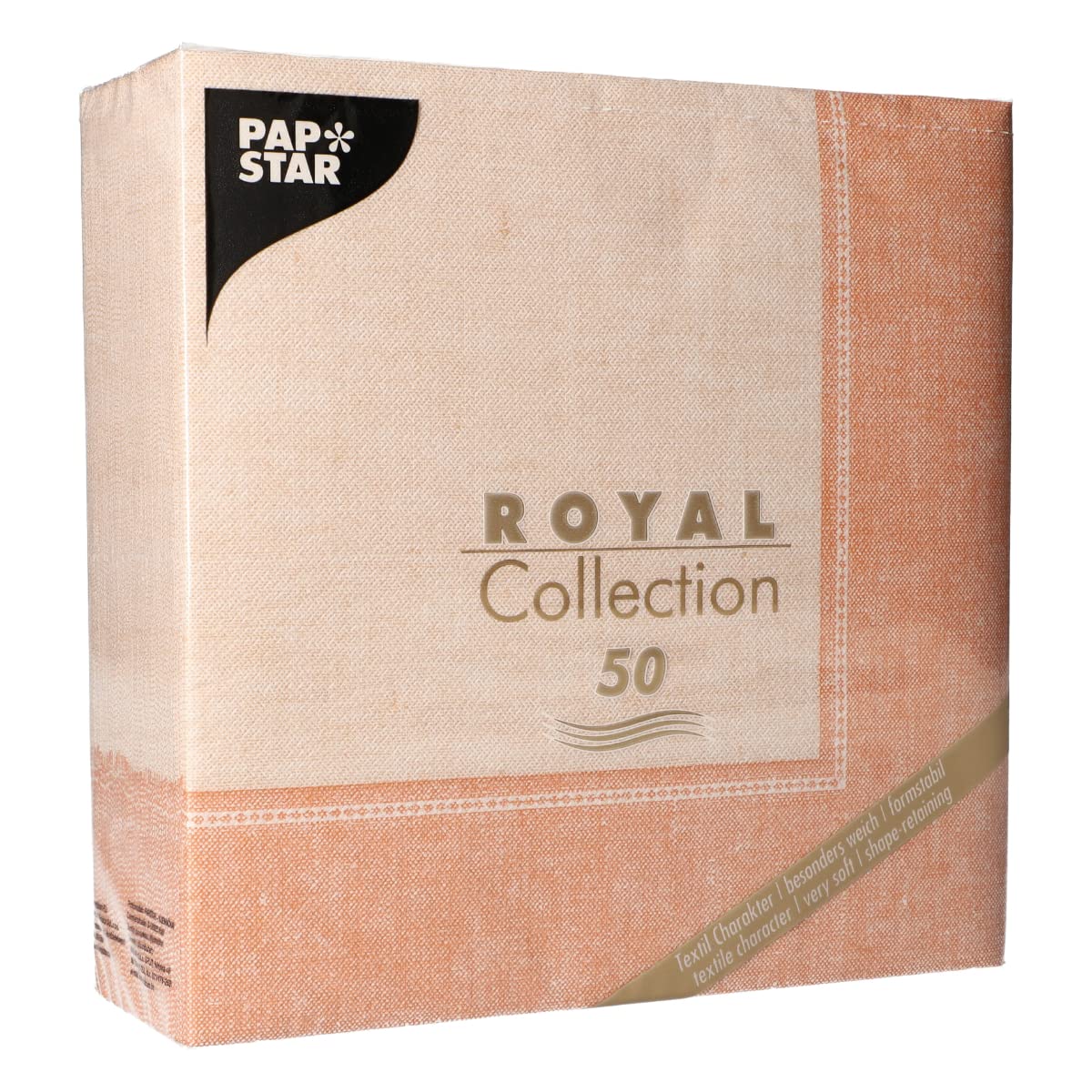 50 Napkins Royal Collection 1/4 Fold 40 cm x 40 cm Terracotta Linum
