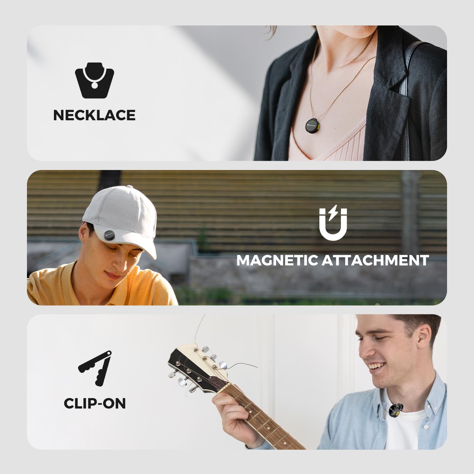 NearStream Microphone Cravate sans Fil pour iPhone, Android et PC, AWM25T | Réduction du bruit, jusqu'à 24 heures d'autonomie, connexion Lightning et USB-C Plug-and-Play