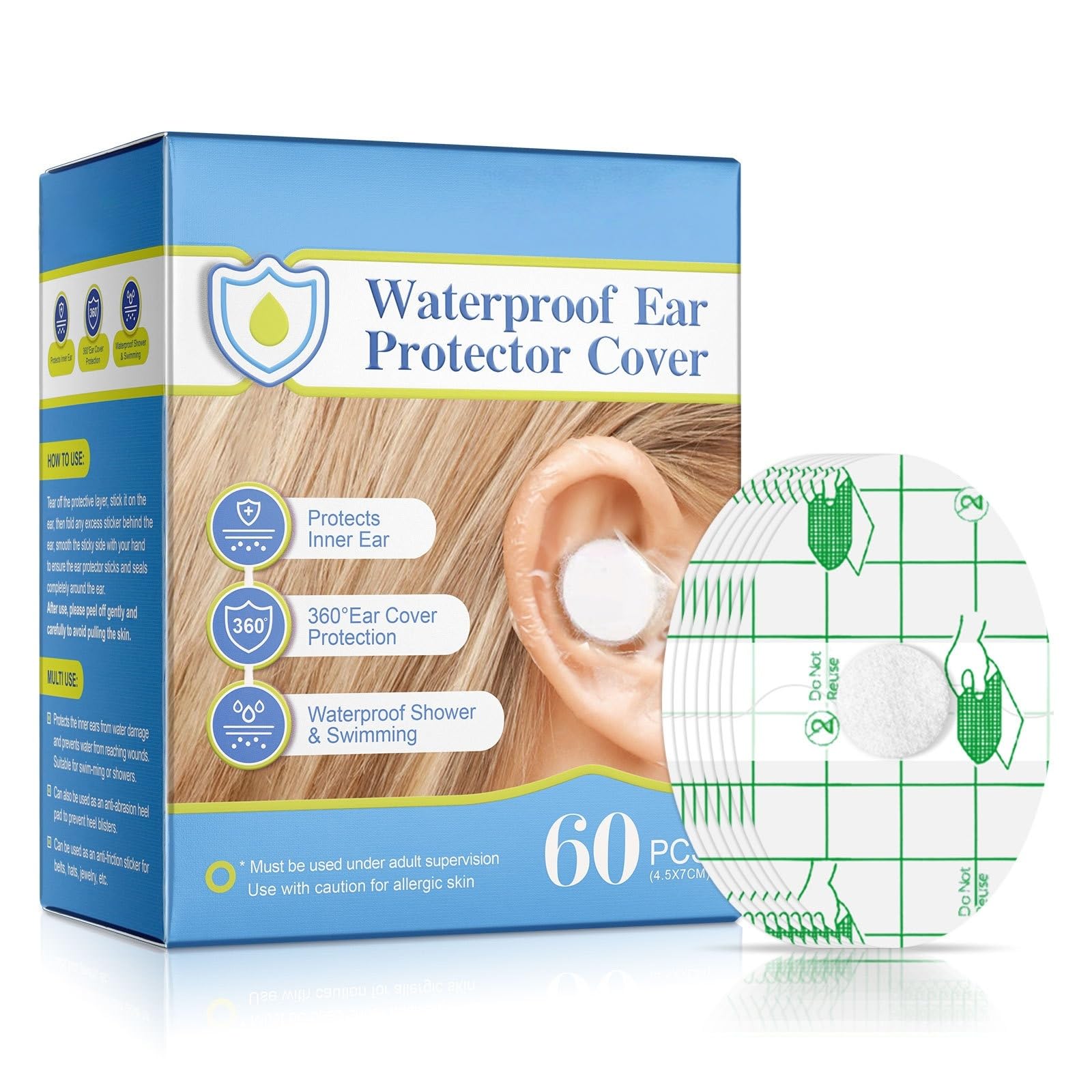 Protectores auditivos impermeables para ducha y natación, suaves y transpirables para adultos y niños, con algodón absorbente.