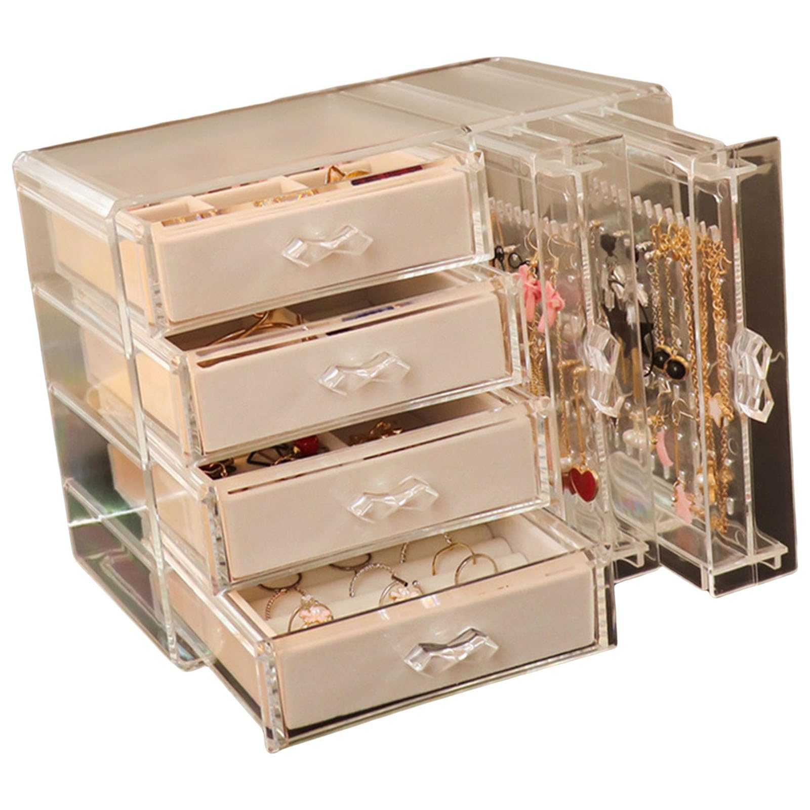 Buxuaaaa B Uxuaaaa Multiple Drawer Sturdy Jewelry Ox For Organizing Earrings Rings And Racelets Comes With 20 Protective Ags Multiple Drawer Jewellery Case