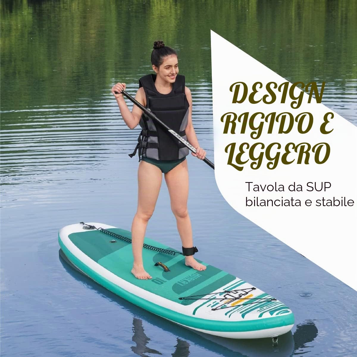 Hydro-Force SUP - Tavola gonfiabile per stand up paddle, set completo, diversi stili, dimensioni, 2,4 m, 3,4 m, 3,5 m
