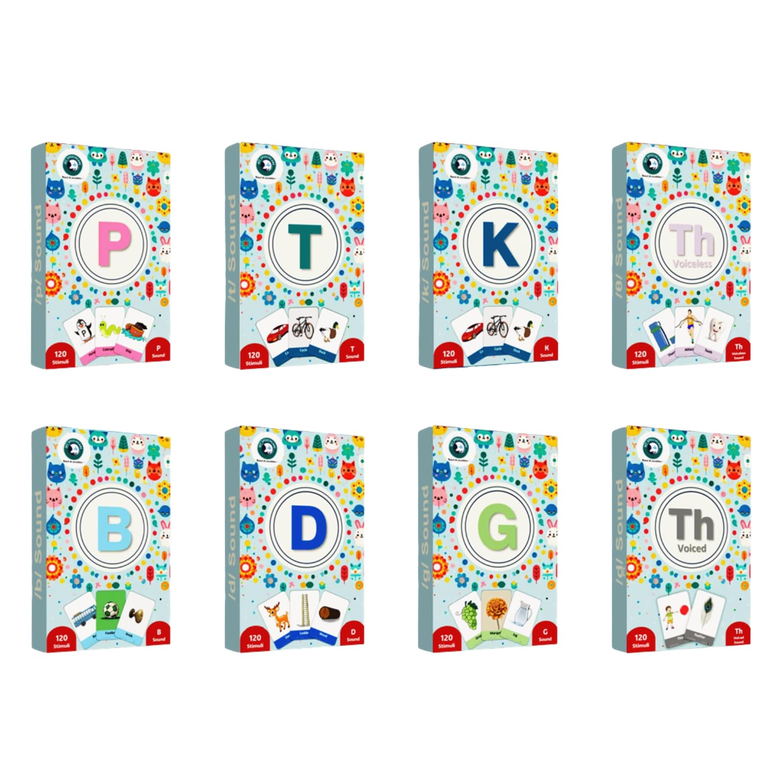 My SpeechCare Articulation Flashcards – Stop Sounds/P//T//K//B//D//G/ + Voiced & Voiceless/Th/ – Speech Therapy Cards for Kids – Improve Pronunciation & Communication at Home or Clinic