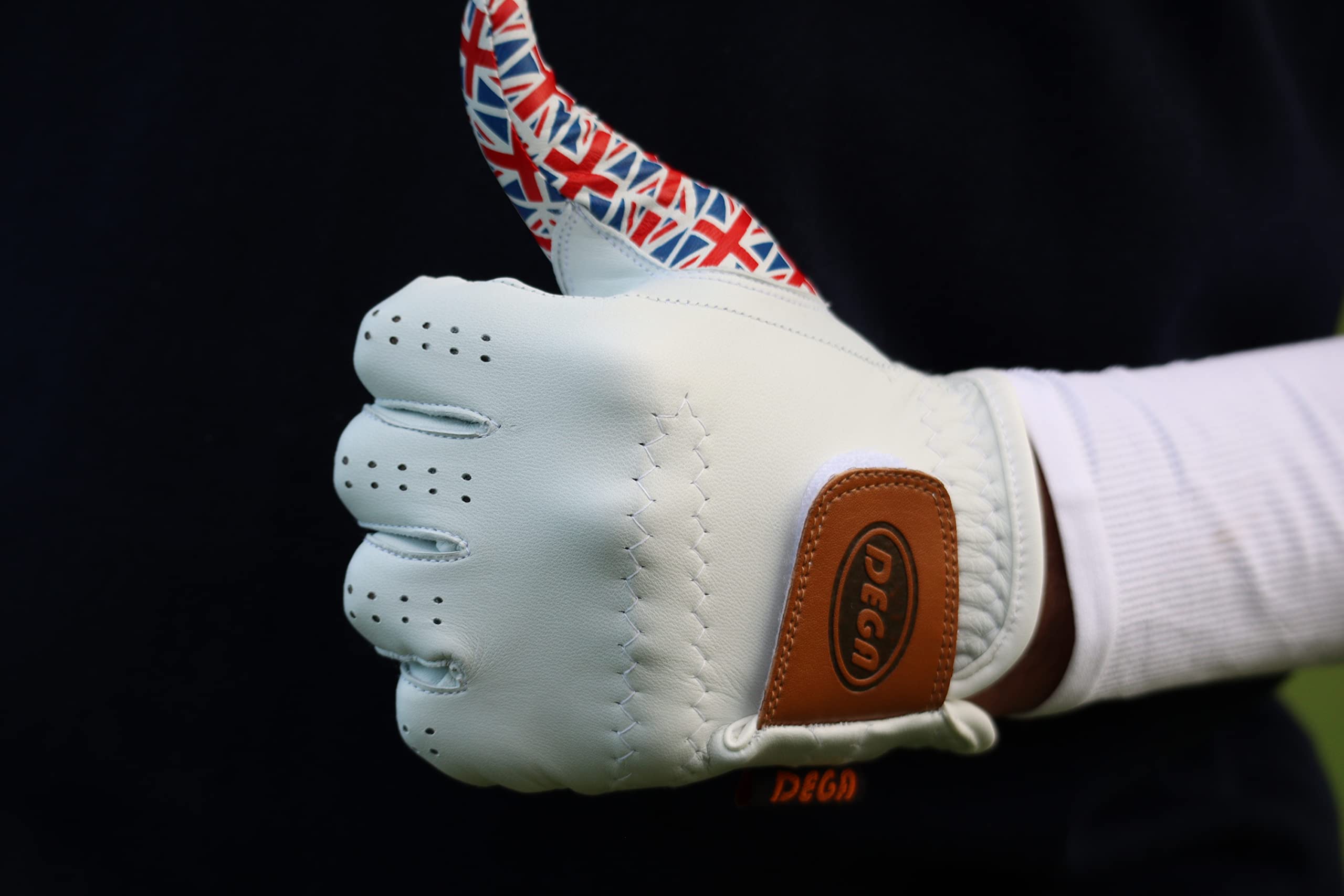 DEGA Golf Gloves 2 Pack 100% Cabretta Leather Golf Glove Men Left Hand Thumb Printed Designs (M, Union Jack Great Britain) - Image 2