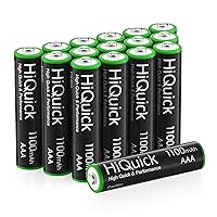 Vista 9 de HiQuick Pilas AAA recargables paquete de 8, baterías AAA triples NiMH de 1100 mAh precargadas