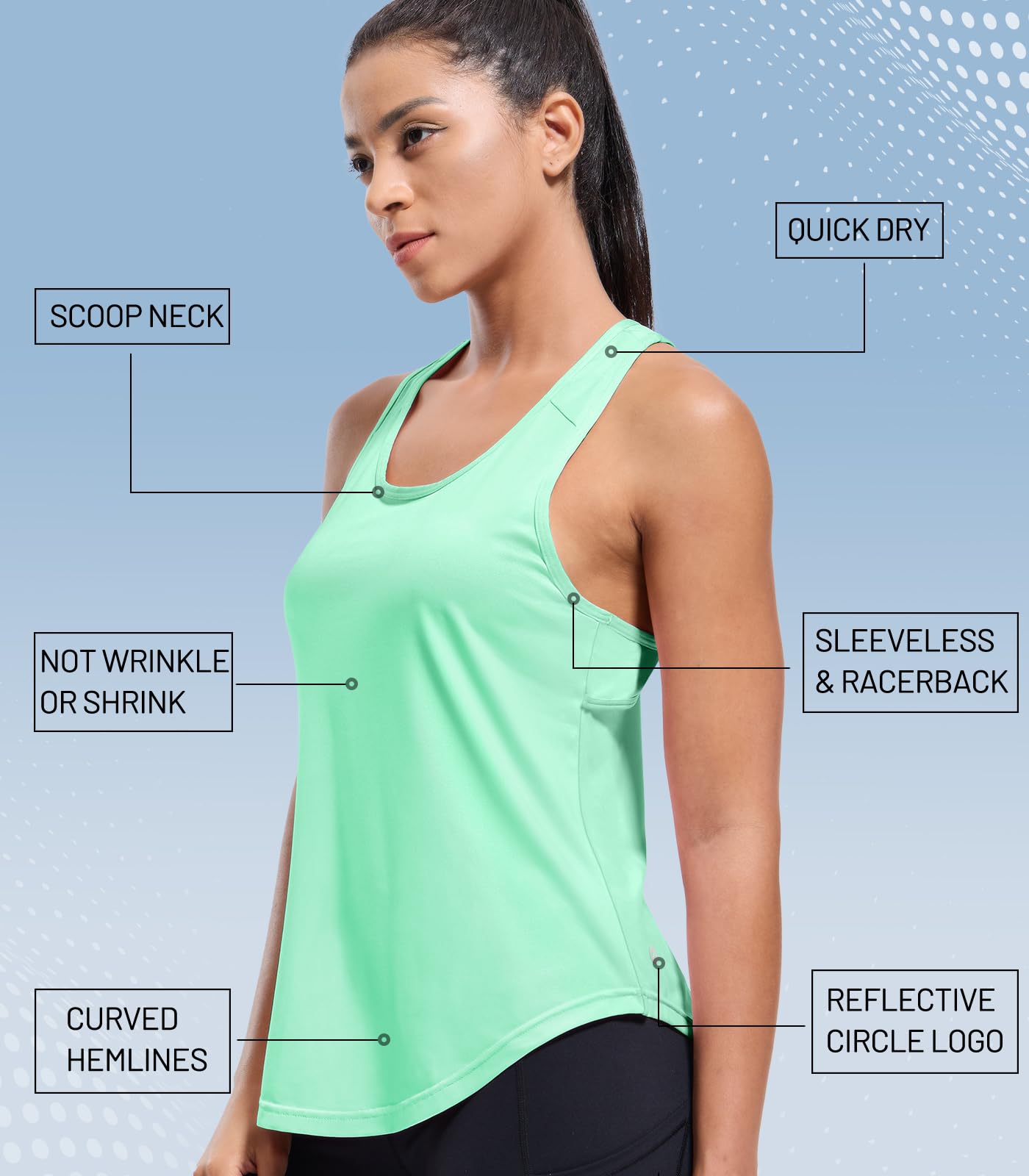 MIER Canotte da allenamento da donna Racerback Atletico Senza Maniche Vestibilità Larga Muscolare Tee Shirt Dry Fit Corsa Palestra Yoga Top Estate