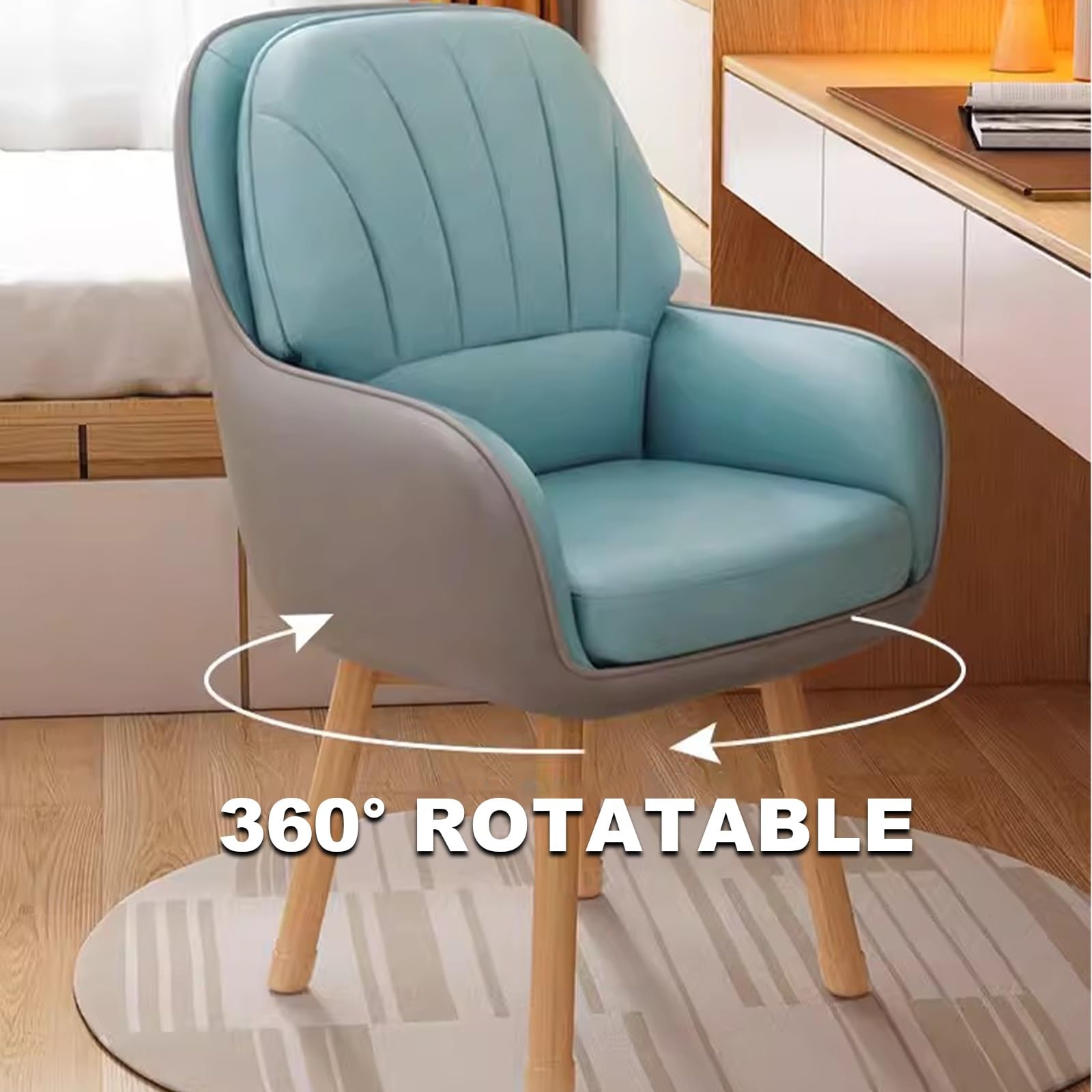 Poltrona ergonomica con gambe in legno massello per casa ufficio e mobili da bagno