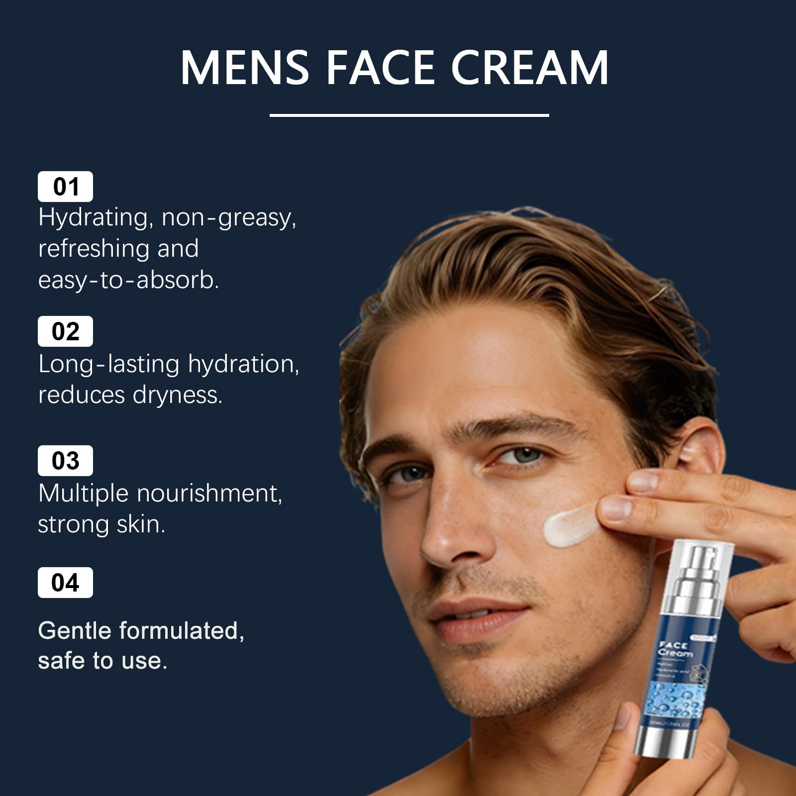 Crema idratante viso 6 in 1 per uomini, crema anti-invecchiamento e sacche oculari per macchie scure, tonificare e sollevare il collo, lozione viso per uomini per idratare la pelle (6 pezzi)