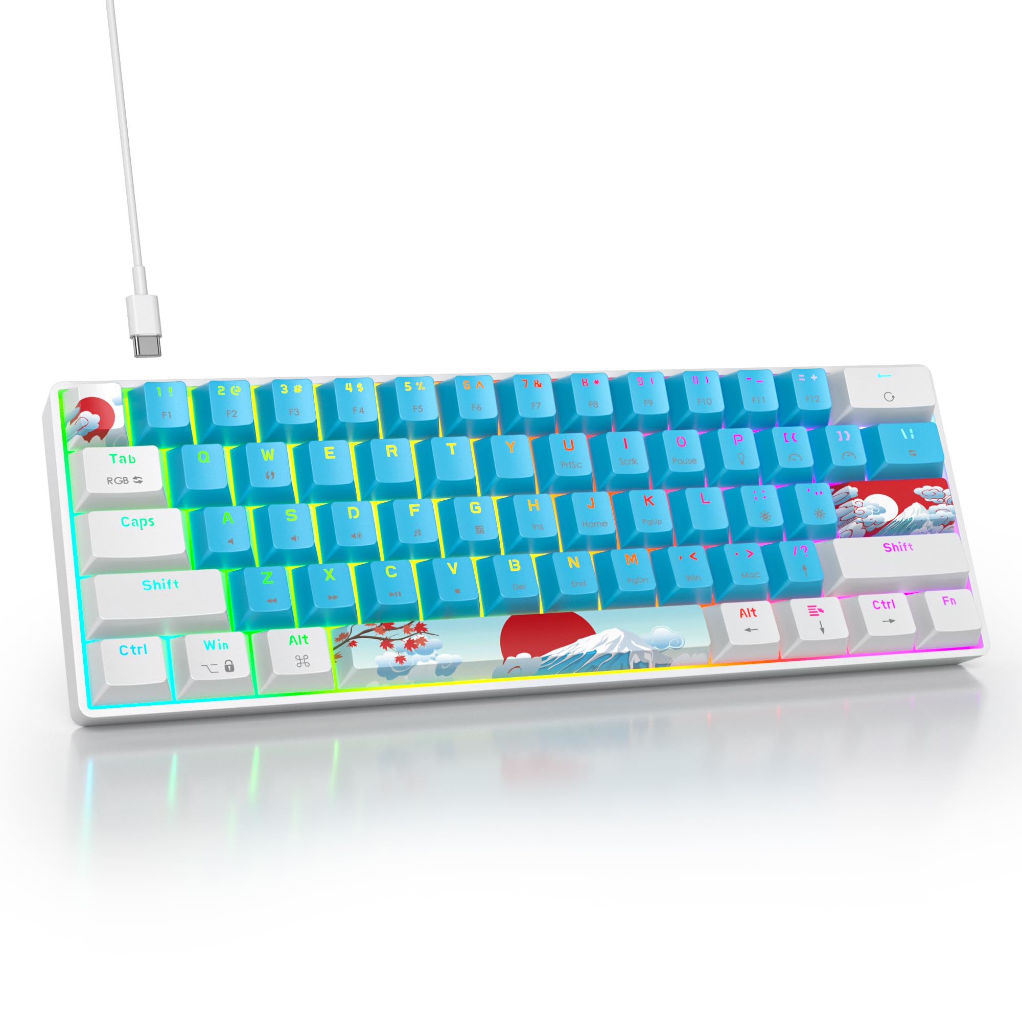 Amazon.com: Ussixchare 60 Percent Gaming Keyboard Portable