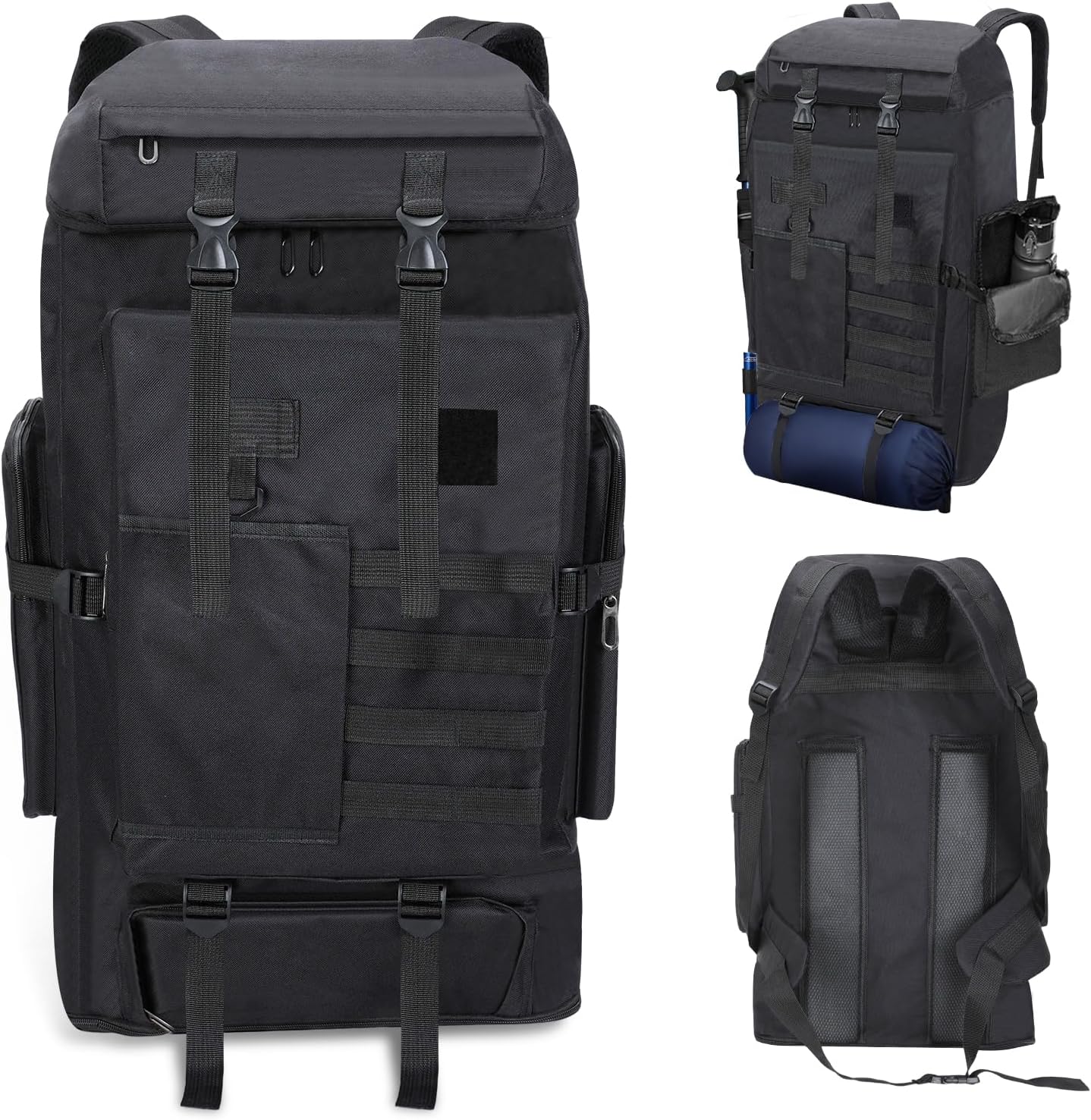 Senprity 100L Waterproof Hiking Backpack for Outdoor Activities Sports Travel Climbing Skiing Travel for Men Women Black L, Black, L