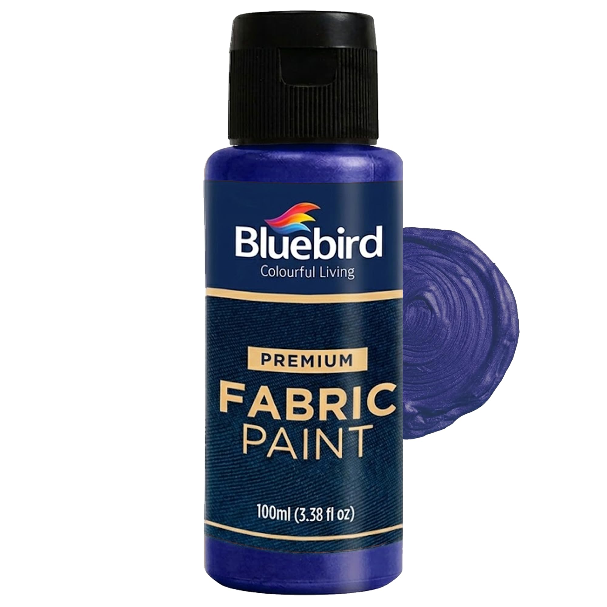 BLUEBIRD Fabric Paint Iridescent Storm Purple - 3.4 Fl Oz / 100 ML