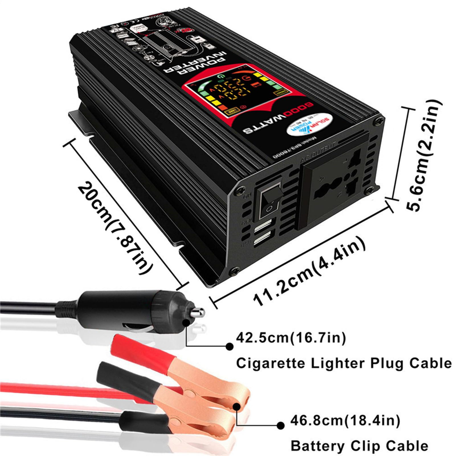 Kit Completo Di Energia Solare - Pannello Solare Da 12 V A 220 V/110 V | Kit Di Pannello Solare | Kit Solare Per Fuori Rete | Pannello Solare Con Batteria Kit Inverter Solare | Kit Solare