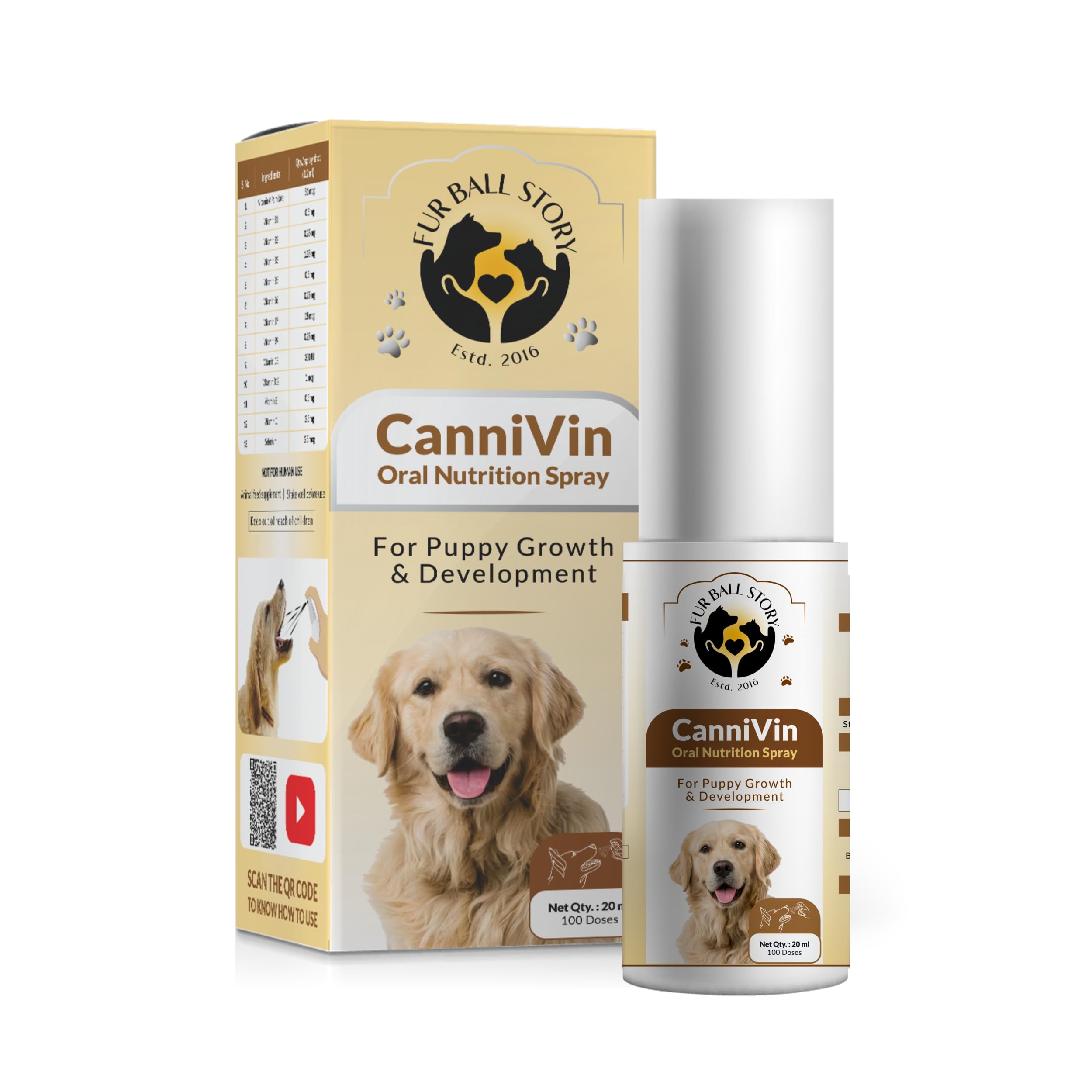 Fur Ball Story CanniVin Oral Nutritional Spray- for Puppy Growth and Development - 20ml (B0BT7S4Z5F) Amazon Price History, Amazon Price Tracker