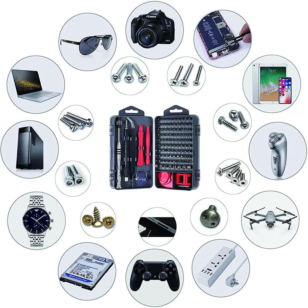 Juego de taladros 115 en 1, juego de destornilladores de precisión, juego de herramientas de reparación de teléfonos, destornilladores, juego de herramientas manuales de reparación de apertura p