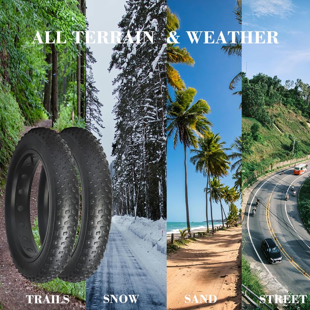 JILUER 26 x 4.0 Fat Bike Tire & Tube & Tire Liner 3-in-1 Set - for EBIKE/MTB, Foldable & Puncture Resistance & High-Performance & All-Terrain, 2 Pack