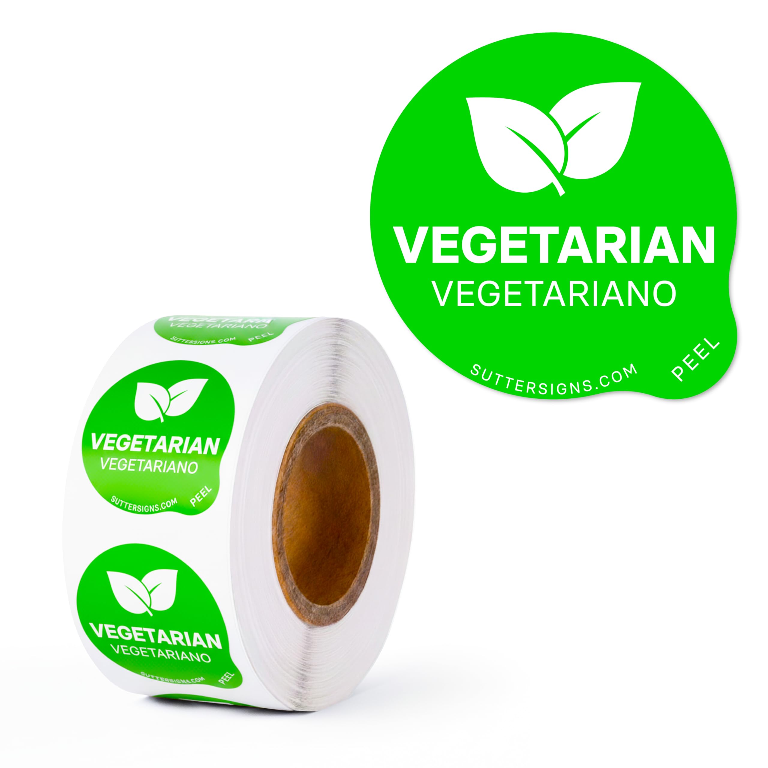 Vegetarian Food Labels 500 pcs 1" Dot Bold Sticker