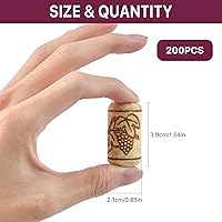 Vista 2 de 200 Pack Straight Wine Corks, #8 Natural Corks For Crafts, 7/8" x 1 3/4" Soft Wood Cork Stoppers, Wine Bottle Stoppers For Crafting Decor, DIY Arts