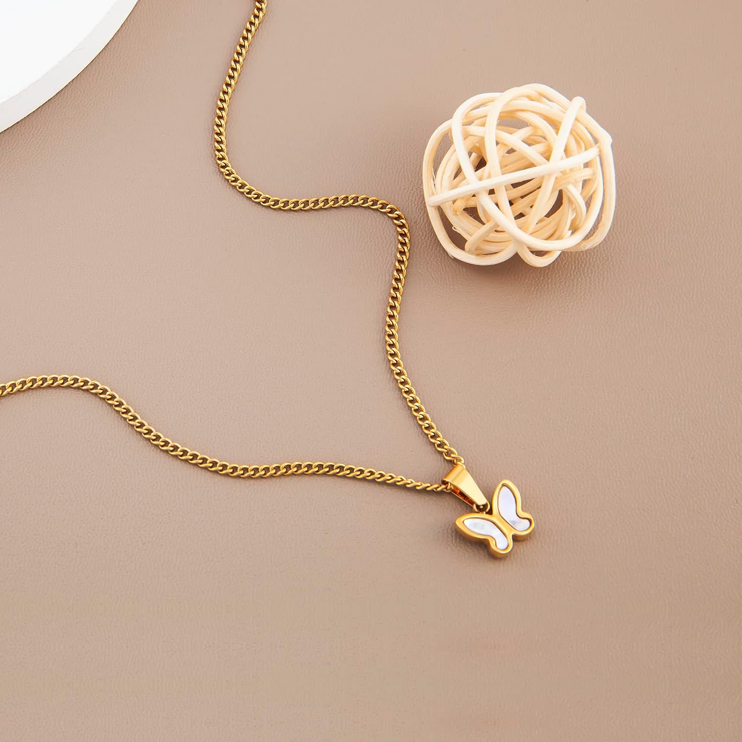 18K Gold Plated Butterfly Necklace, Dainty Cute Butterfly Pendant Necklace for Women,Anniversary Birthday Valentine's Day Christmas Gift - Image 5