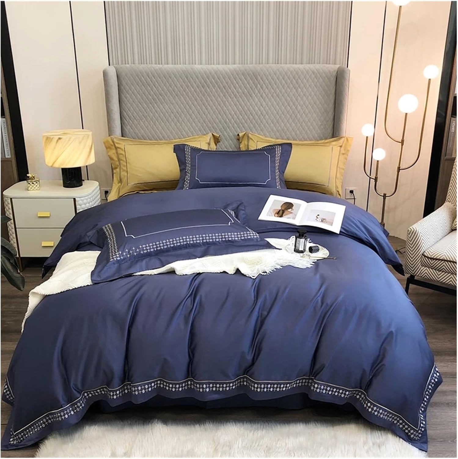 - Bedding Set 1000TC Cotton Duvet Cover Bed Cover Sheet King Bedding Luxury Queen Size Comforter Sets juego de cama,Bed