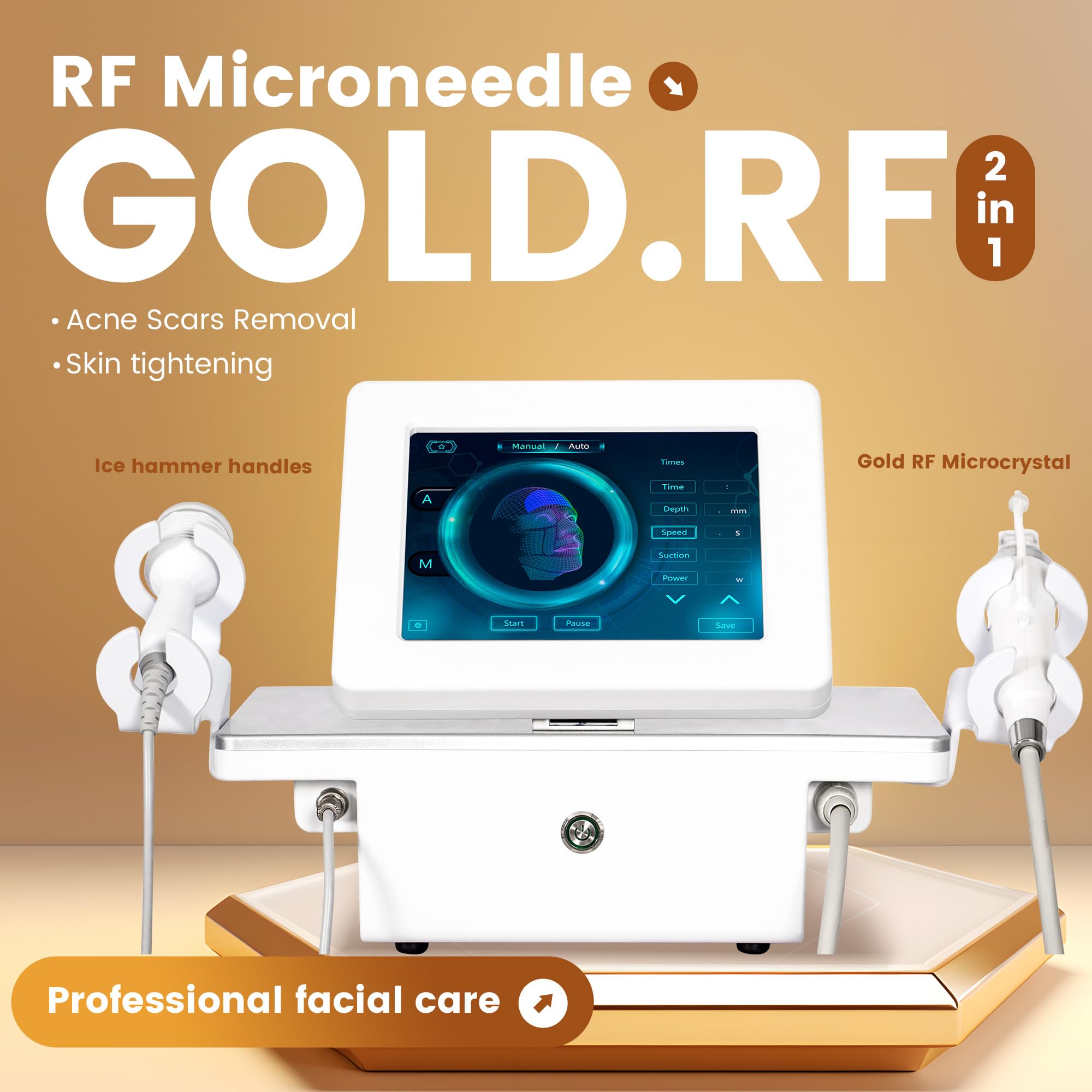 Morpheus 8,2-in-1 RF Mikronadel Beauty Gerät mit Goldbeschichteten Sonden, Touch-Display, CE-zertifiziert für oberflächliche kosmetische Hautpflege in Kosmetikstudios
