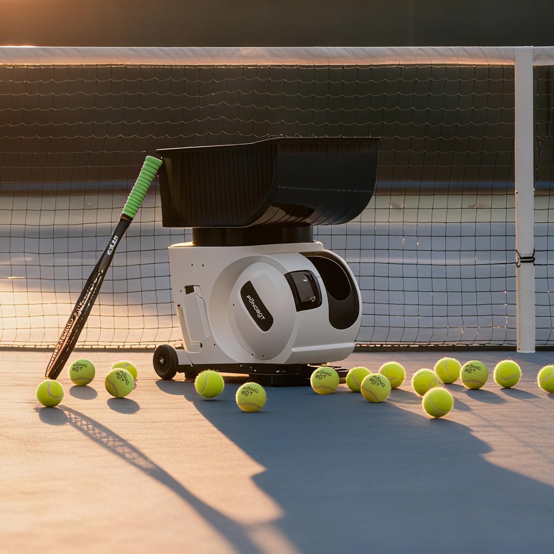 PONGBOT Lot de 50 balles de tennis avec sac, sans pression et haute élasticité pour la pratique, l'exercice, l'entraînement des débutants