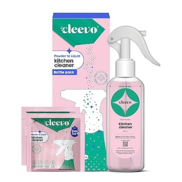 Cleevo Kitchen Cleaner Spray- 1L Bottle Pack | Natural Plant-Based Cleaning Spray for Tough Stains, Gas Stove, Countertop, Chimney | Grease & Grime Remover | All-in-One Kitchen Surface Cleaner - image, photos