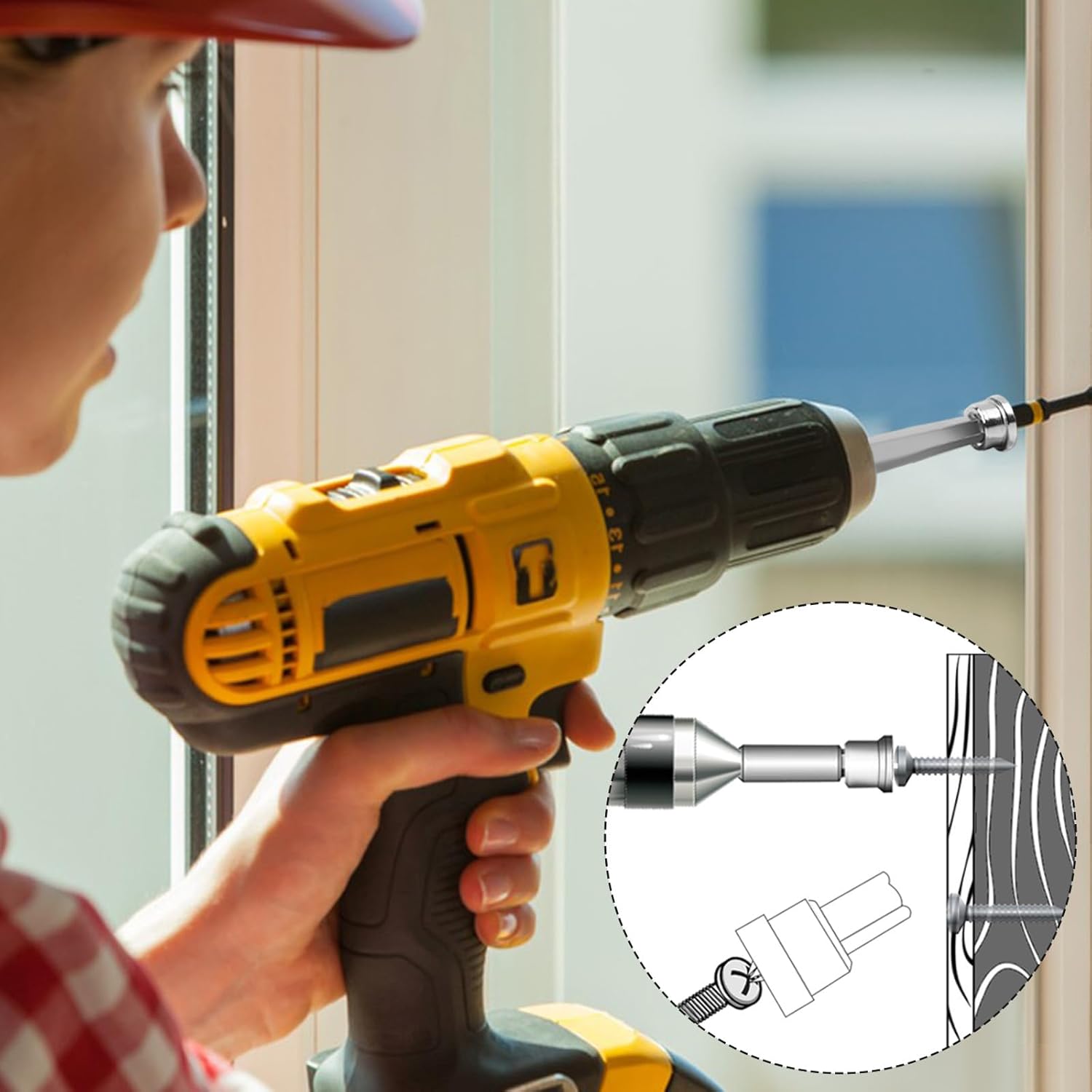 5 Pcs Magnetic Positioning Screwdriver Bits Set Anti-Slip Ph2 Drywall Screw Setter Bit Hex Shank for Plasterboard Positioning Screwdriver Bits Batch Head(3 50mm/1.97in,2 25mm/0.98in)