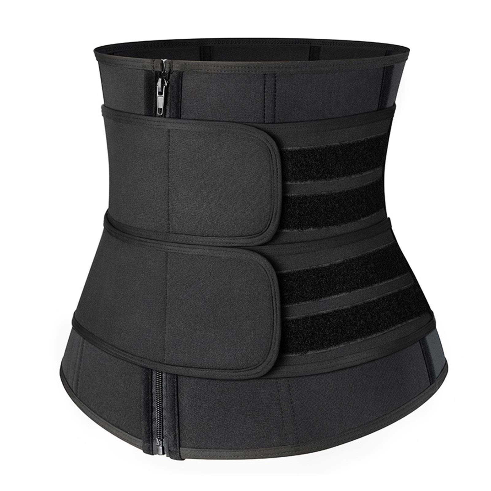 YLFCWaist Support Boned Waist Corset Trainer Sauna Sweat Sport Girdles Modeling Straps Women Lumbar Shaper Workout Trimmer Belt (Color : Black as photos, Size : Small)