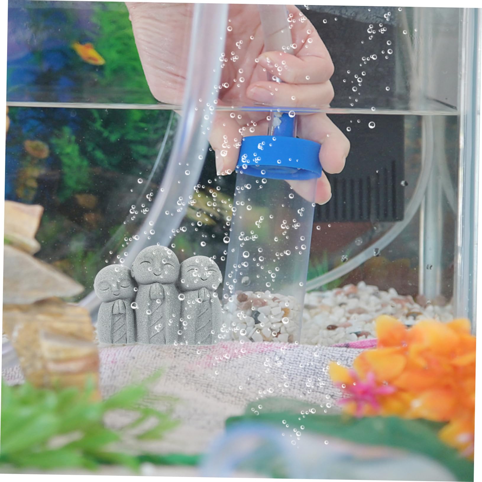ULTECHNOVO 5 Pièces Mini-Statue de Bouddha décorations d'aquarium décor d'aquarium Faux Statue de Bouddha d' de Bouddha de Bureau résine