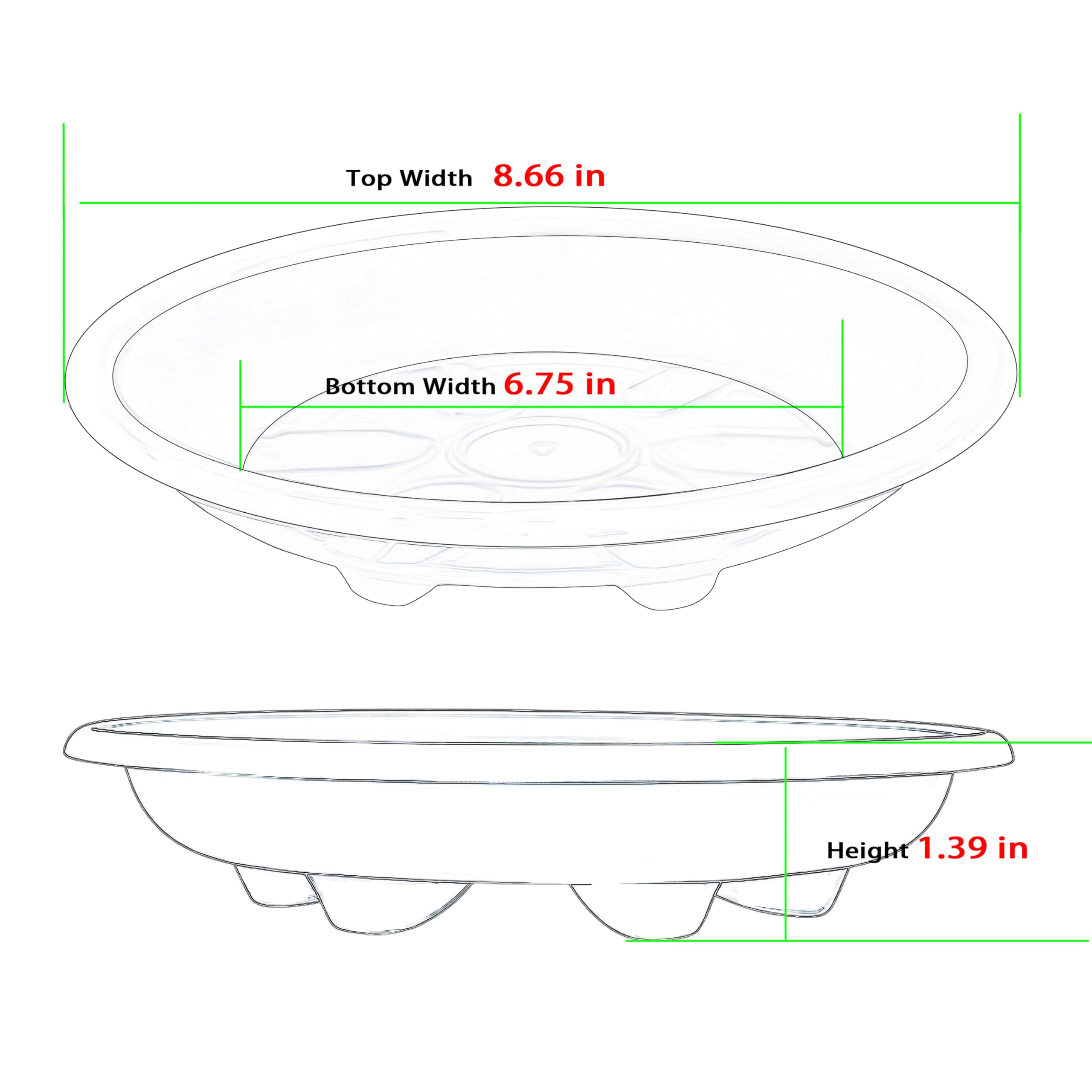 Plant Saucers - 6 Pack Heavy Duty Drainage Trays -2