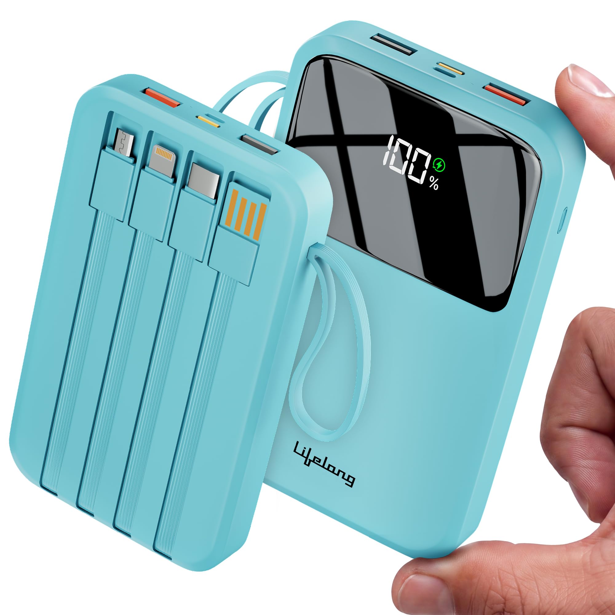 Lifelong Electronics 20000mAh 22.5W Fast Charging Power Bank | 4 Cables Attached – Type A + Type B + Type C + Lightning | for New & Old Devices | 4 Ports Available Too | Small Pocket Size Powerbank — Amazon image 10
