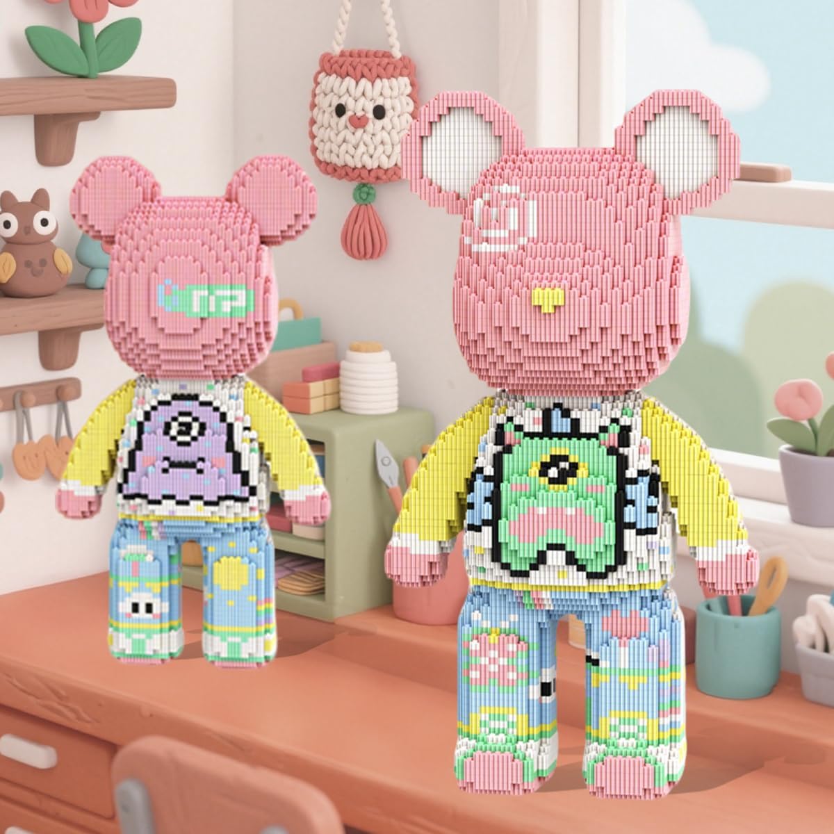 HOOLEDAY Bear Micro Building Blocks Bear Bricks Set (5700 PCS), Colorful Design Creative Home & Office Decor, Gift for Adults