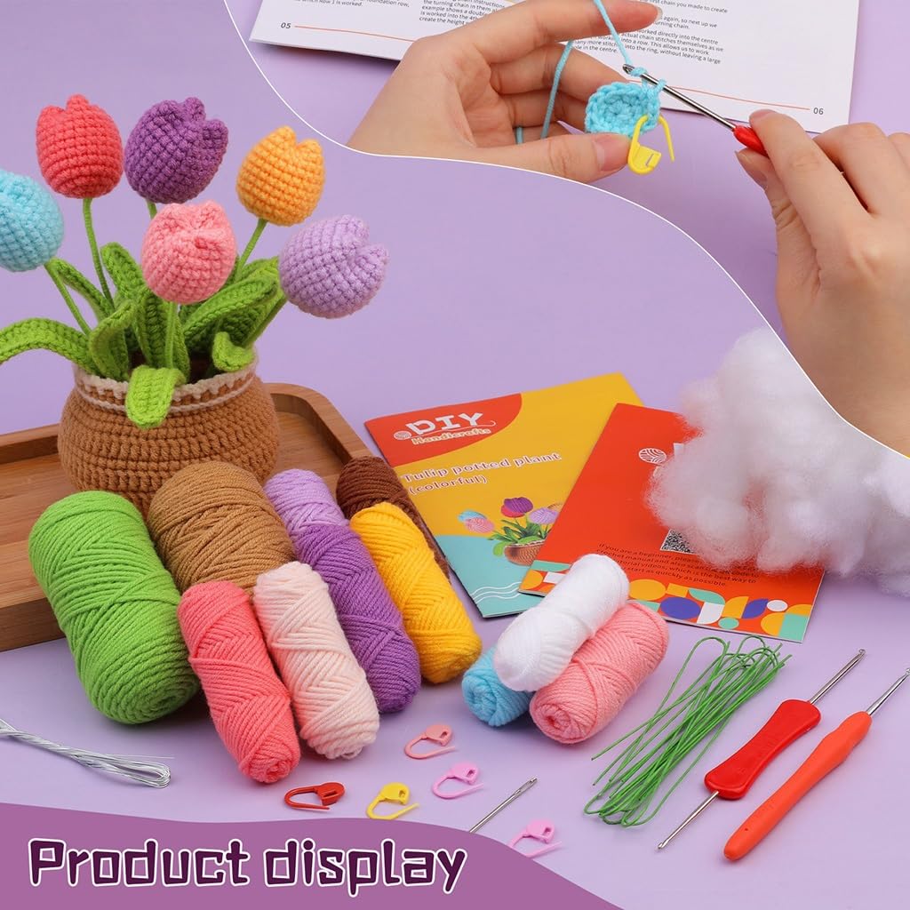 Kit de Crochet, Kit de Crochet Completo for Principiantes con Instrucciones Paso a Paso y Video Tutorial Aprende el Kit de Inicio de Crochet for niños Adultos (Color : B)