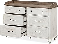 Vista 9 de WAMPAT Soporte de TV de granja para TV de 55 pulgadas, centro de entretenimiento blanco, mesa consola multimedia con gabinete de almacenamiento