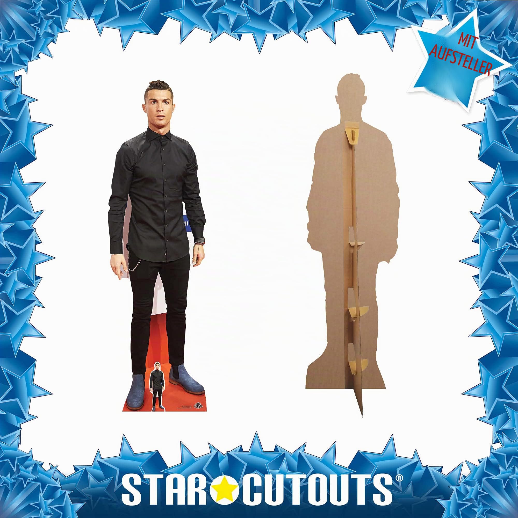 Star Cutouts Pappfigur Cristiano Ronaldo in Lebensgröße, Mehrfarbig