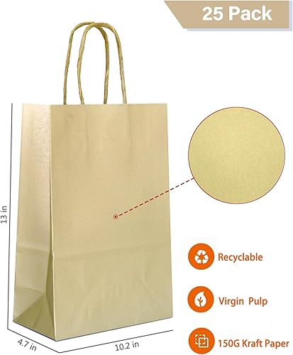 Miniatura 163 de Azowa - Bolsas de papel de estraza con asas para cosas para fiestas, para llevar regalos también