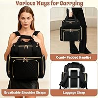 Vista 6 de Bolsa Organizadora de Esmalte de Uñas Soporta Esmalte de Uñas (15ml/0.5 fl oz) y Lámpara de Uñas, Estuche de Almacenamiento de Kit de Uñas de Cuero