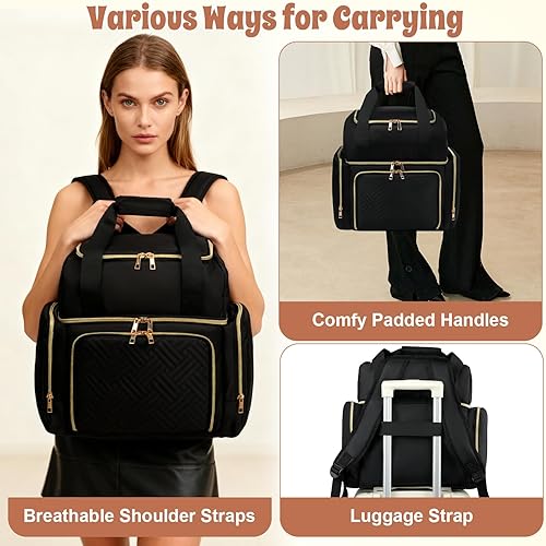 Miniatura 6 de Bolsa Organizadora de Esmalte de Uñas Soporta Esmalte de Uñas (15ml/0.5 fl oz) y Lámpara de Uñas, Estuche de Almacenamiento de Kit de Uñas de Cuero