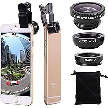 3 in 1 Cell Phone Camera Lens Kit Wide Angle Macro Fisheye Lens Universal for Smart Phones iPhone Samsung Android