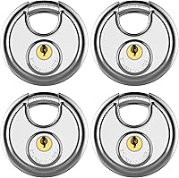 Vista 13 de Puroma Cerradura de disco resistente, acero inoxidable, resistente al agua y al óxido, grillete de 5/16 pulgadas, 3 llaves (paquete de 1)